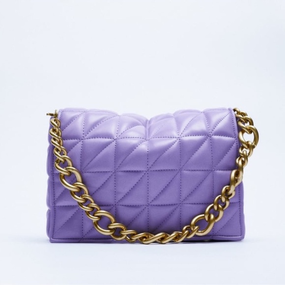 ZARA QUILTED CHAIN STRAP SHOULDER BAG π - Picture 1 of 7
